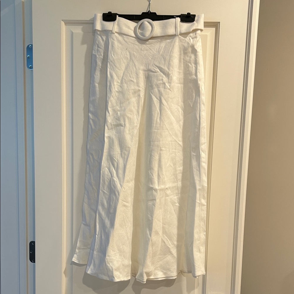 Mango Cream Midi Skirt